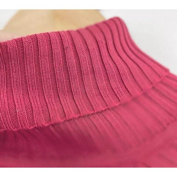 Caslon Plus Size 100% Silk Red Ribbed Turtleneck Sweater 1x, Classic, Runs Small - Picture 8 of 11
